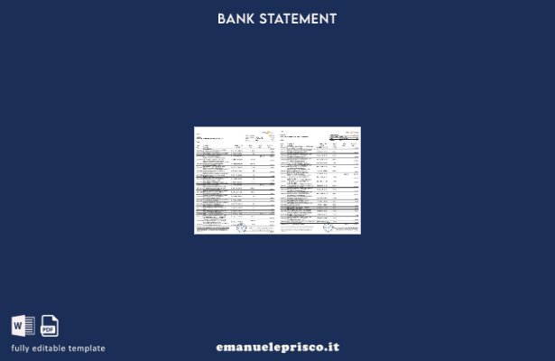 modello Excel di estratto conto bancario in stile verificato degli Emirati Arabi